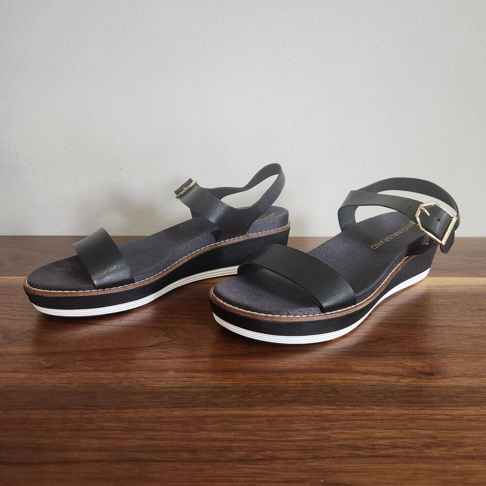 Cole Haan Black Leather Platform Sandals